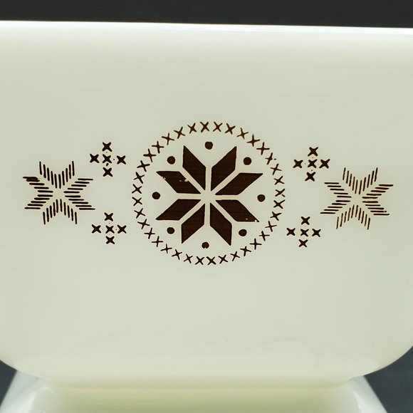Pyrex Town & Country Refrigerator Dishes White Dish Brown Pattern Fridgies - Picture 8 of 8